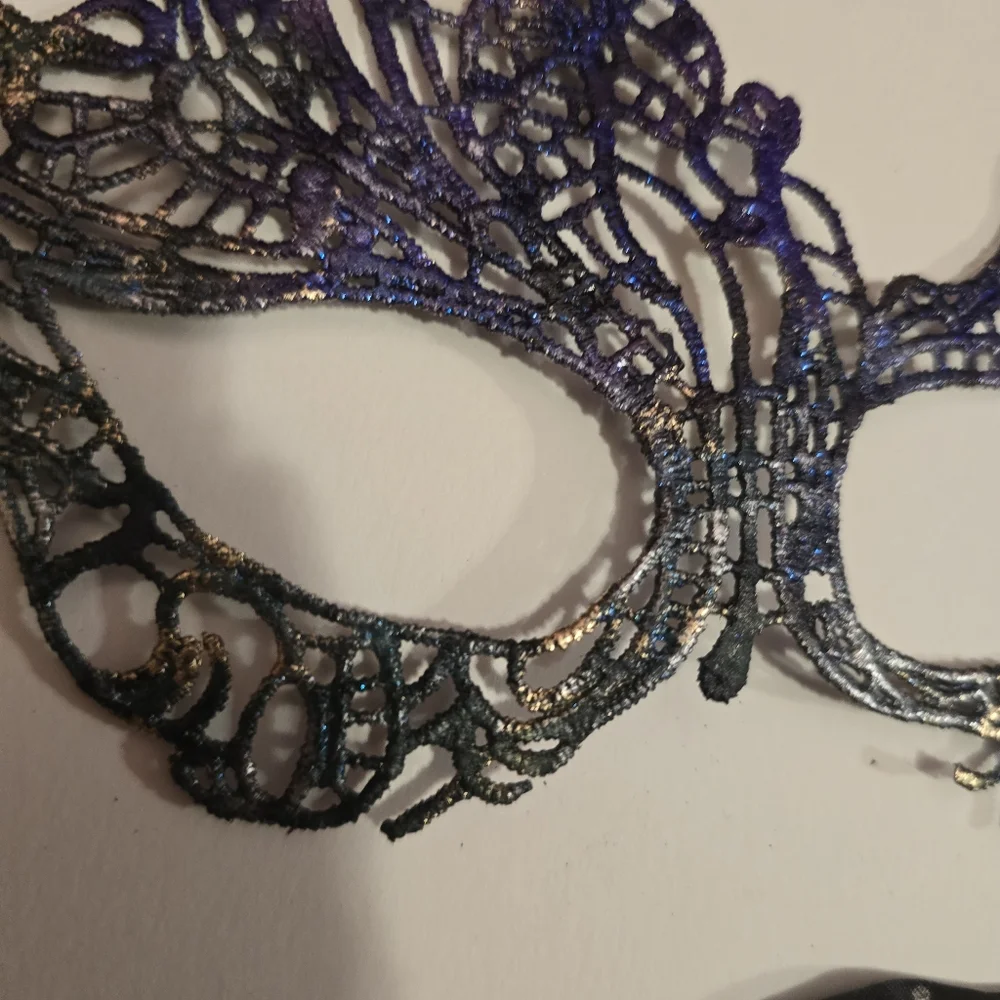 HANDCRAFTED Upcycled Lace Eye Mask HANDPAINTED Festival Mask Comic Con Sexy Play